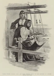 Greek Women Making Silk and Gold Thread Veils in the Factory at Athens